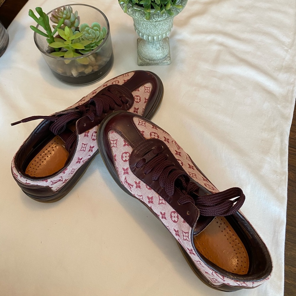 Louis Vuitton Monogram Denim Leather Sneakers Shoe